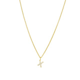 Quiet Icon-CZ Initial Necklace-Necklaces-14k Gold Vermeil, Cubic Zirconia-X-Blue Ruby Jewellery-Vancouver Canada
