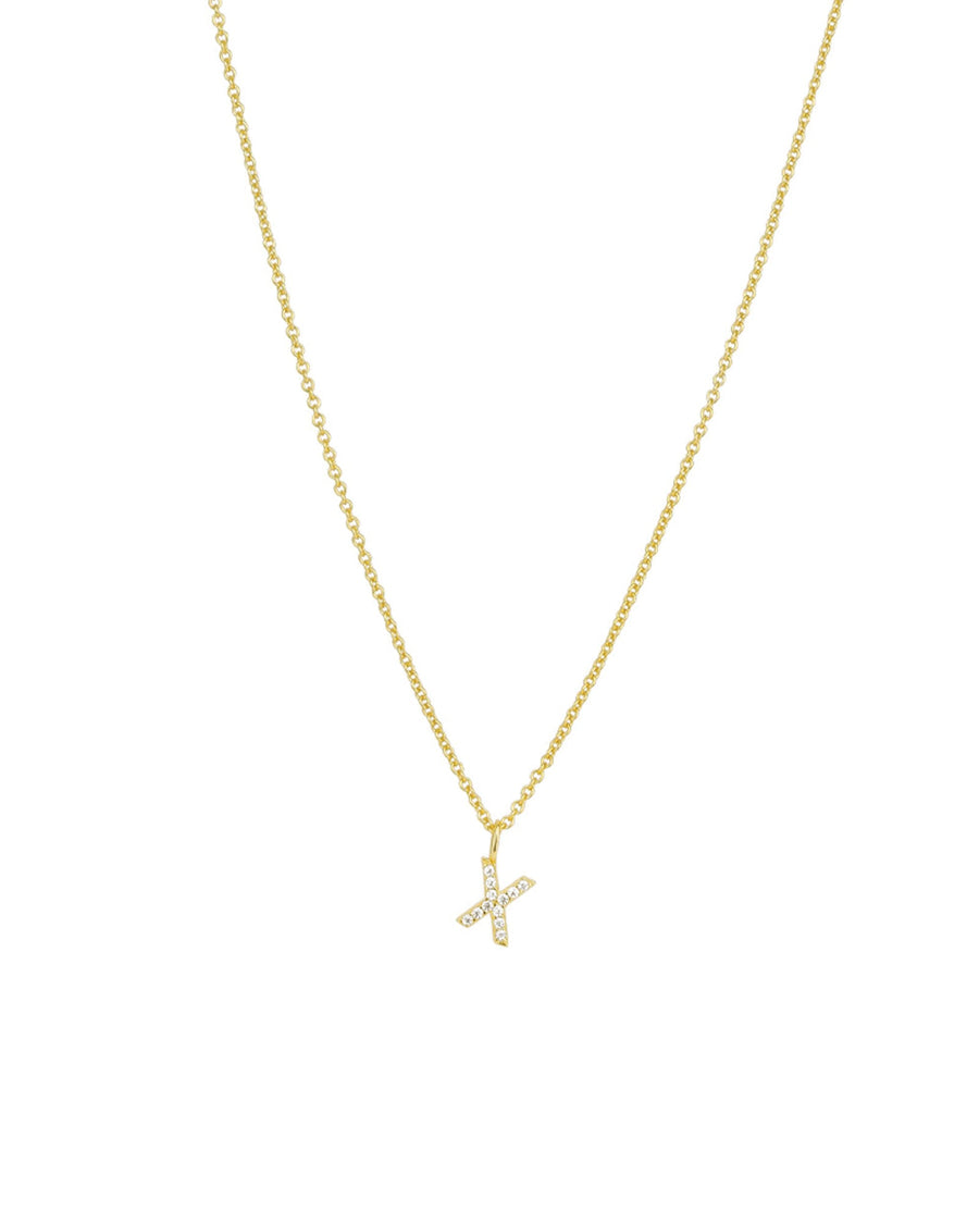 Quiet Icon-CZ Initial Necklace-Necklaces-14k Gold Vermeil, Cubic Zirconia-X-Blue Ruby Jewellery-Vancouver Canada