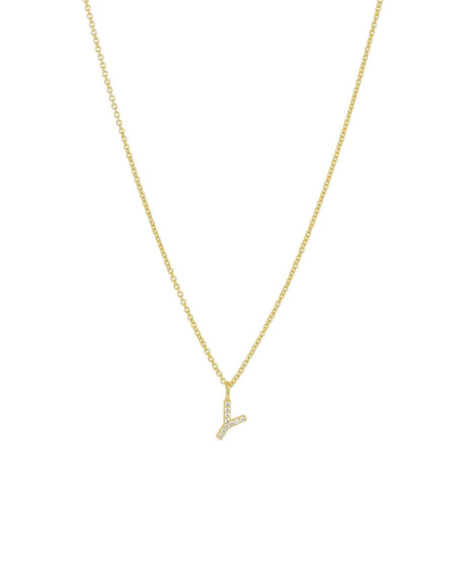Quiet Icon-CZ Initial Necklace-Necklaces-14k Gold Vermeil, Cubic Zirconia-Y-Blue Ruby Jewellery-Vancouver Canada