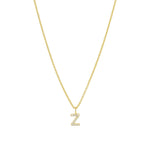 Quiet Icon-CZ Initial Necklace-Necklaces-14k Gold Vermeil, Cubic Zirconia-Z-Blue Ruby Jewellery-Vancouver Canada