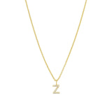Quiet Icon-CZ Initial Necklace-Necklaces-14k Gold Vermeil, Cubic Zirconia-Z-Blue Ruby Jewellery-Vancouver Canada