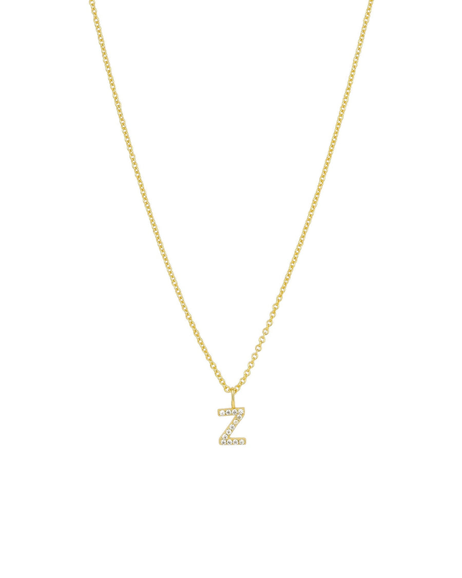 Mini CZ Initial Necklace with Charm