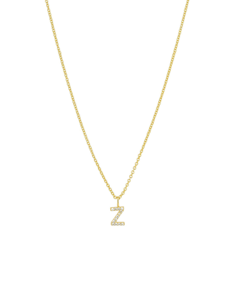 Quiet Icon-CZ Initial Necklace-Necklaces-14k Gold Vermeil, Cubic Zirconia-Z-Blue Ruby Jewellery-Vancouver Canada