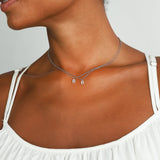 Quiet Icon-CZ Initial Necklace-Necklaces-Blue Ruby Jewellery-Vancouver Canada