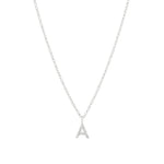Quiet Icon-CZ Initial Necklace-Necklaces-Rhodium Plated Sterling Silver-A-Blue Ruby Jewellery-Vancouver Canada