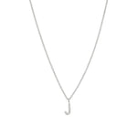 Quiet Icon-CZ Initial Necklace-Necklaces-Rhodium Plated Sterling Silver-J-Blue Ruby Jewellery-Vancouver Canada