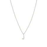 Quiet Icon-CZ Initial Necklace-Necklaces-Rhodium Plated Sterling Silver-J-Blue Ruby Jewellery-Vancouver Canada