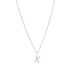 Quiet Icon-CZ Initial Necklace-Necklaces-Rhodium Plated Sterling Silver-K-Blue Ruby Jewellery-Vancouver Canada