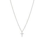 Quiet Icon-CZ Initial Necklace-Necklaces-Rhodium Plated Sterling Silver-T-Blue Ruby Jewellery-Vancouver Canada