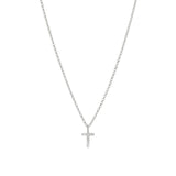 Quiet Icon-CZ Initial Necklace-Necklaces-Rhodium Plated Sterling Silver-T-Blue Ruby Jewellery-Vancouver Canada