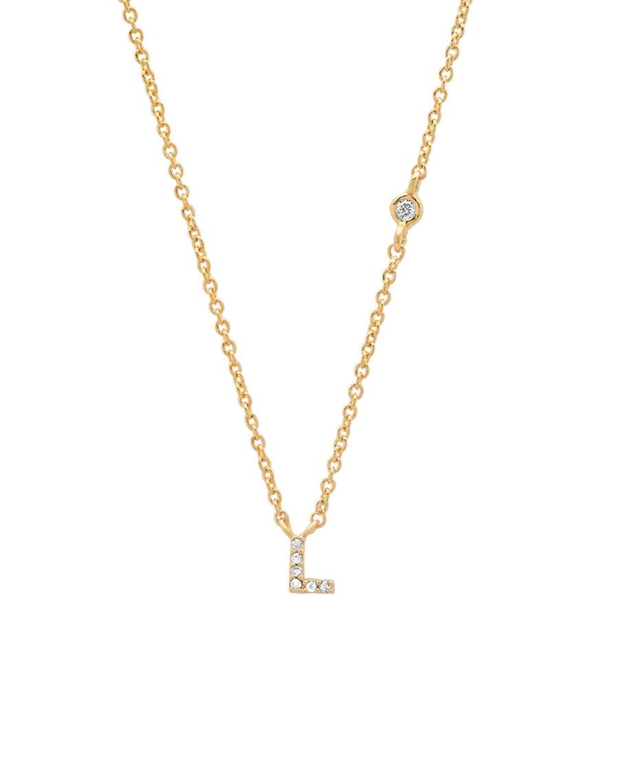 Tai-CZ Initial Necklace-Necklaces-14k Gold Plated, Cubic Zirconia-L-Blue Ruby Jewellery-Vancouver Canada