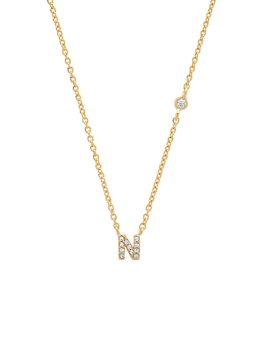 Tai-CZ Initial Necklace-Necklaces-14k Gold Plated, Cubic Zirconia-N-Blue Ruby Jewellery-Vancouver Canada