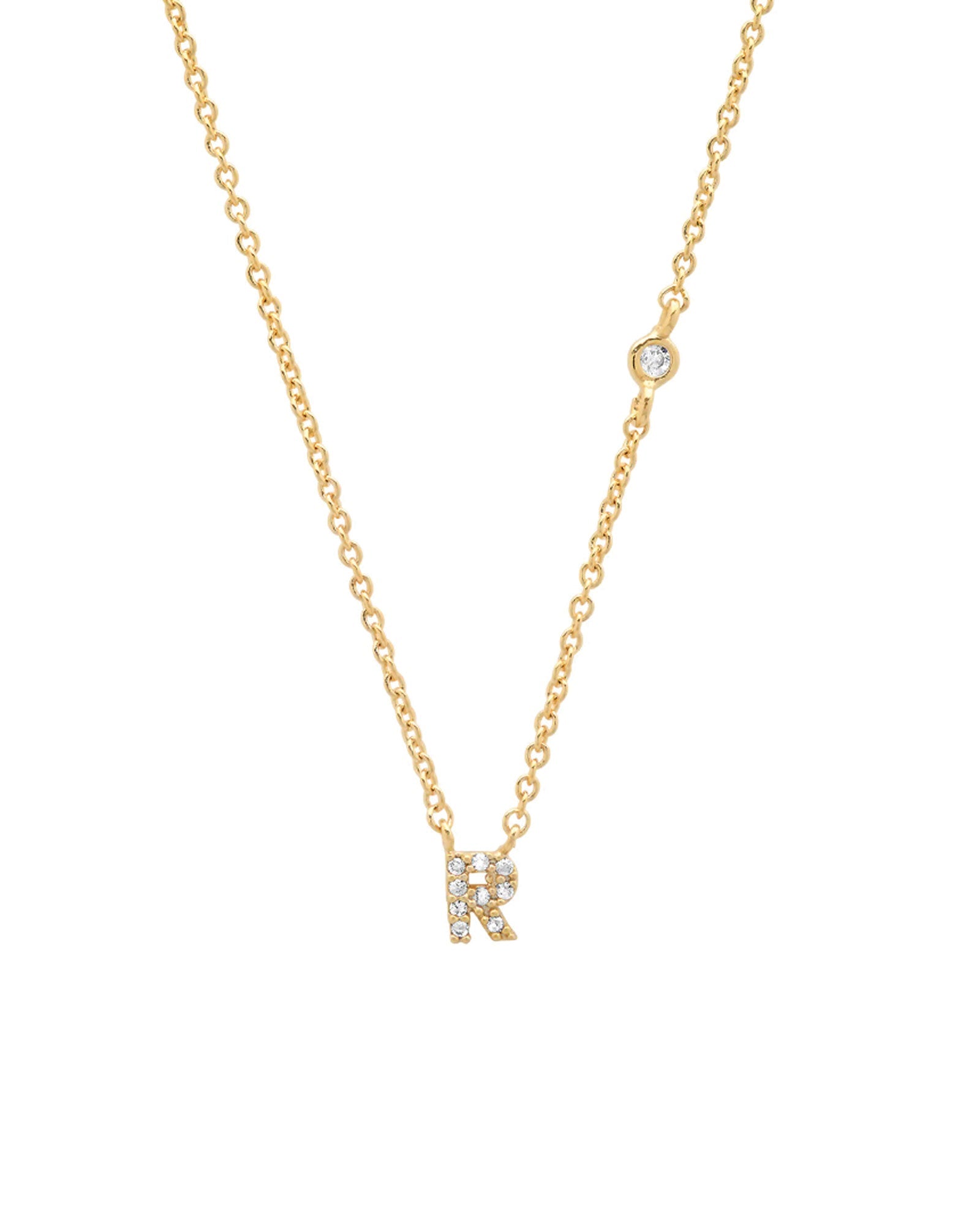 Tai CZ Initial Necklace Blue Ruby Jewellery 14k Gold Plated Cubic Zirconia J