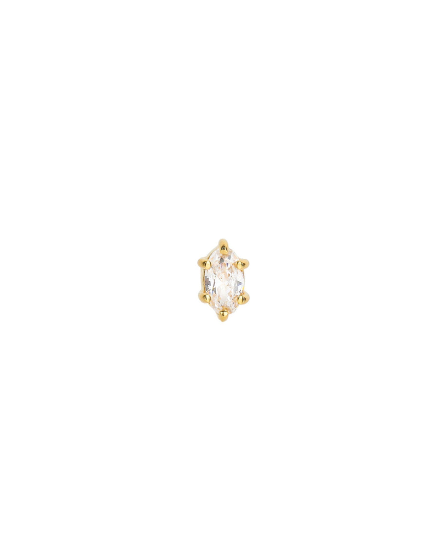 Tashi-CZ Marquise Stud-Earrings-14k Gold Vermeil, Cubic Zirconia-Blue Ruby Jewellery-Vancouver Canada