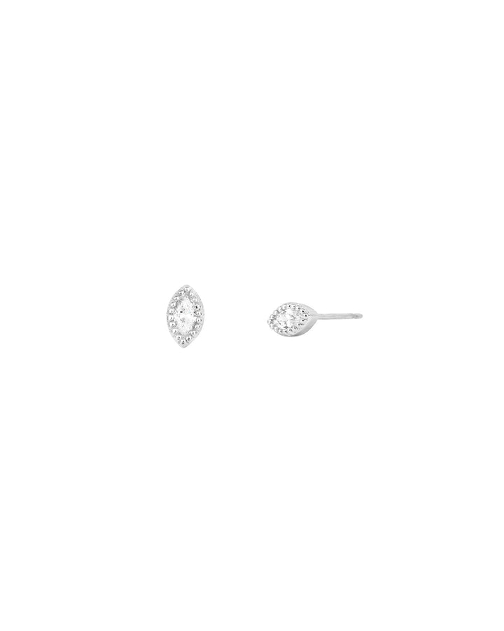 Tashi-CZ Milgrain Marquise Studs-Earrings-Sterling Silver, Cubic Zirconia-Blue Ruby Jewellery-Vancouver Canada