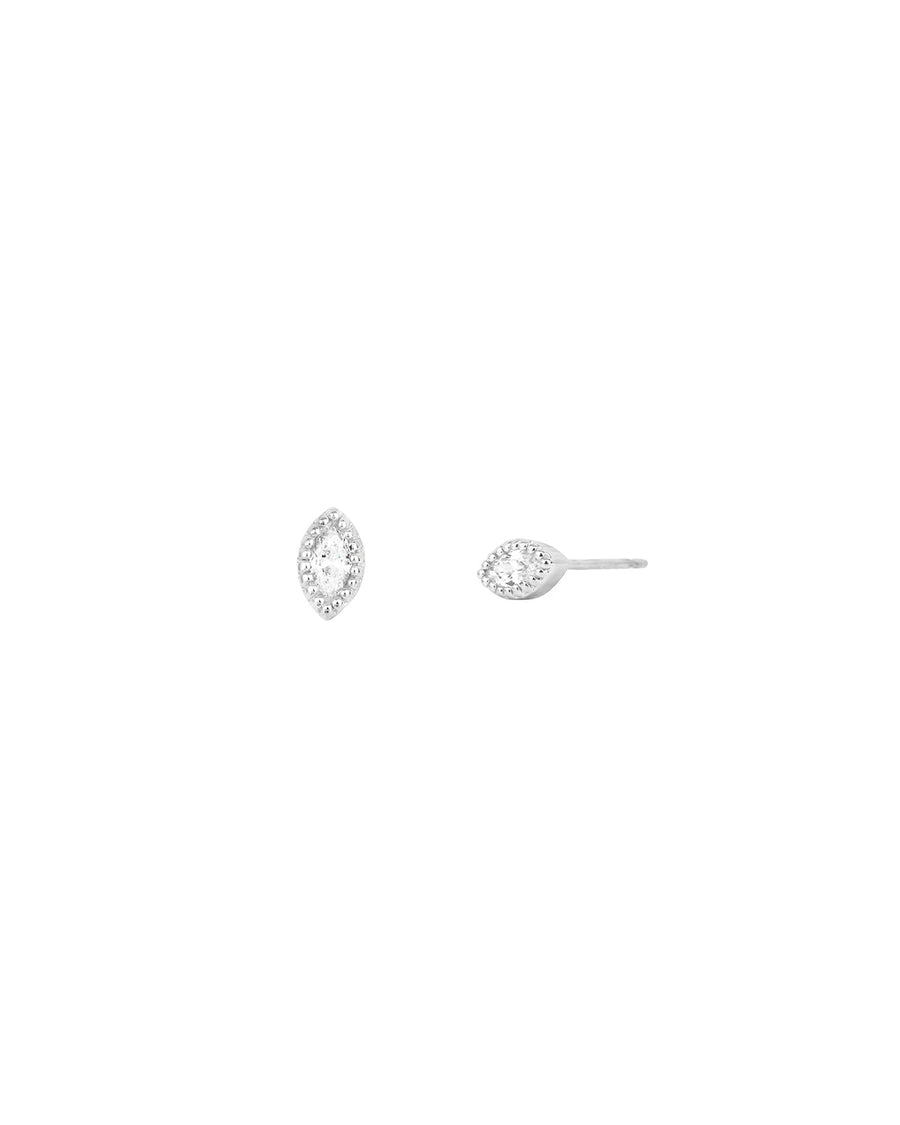 Tashi-CZ Milgrain Marquise Studs-Earrings-Sterling Silver, Cubic Zirconia-Blue Ruby Jewellery-Vancouver Canada