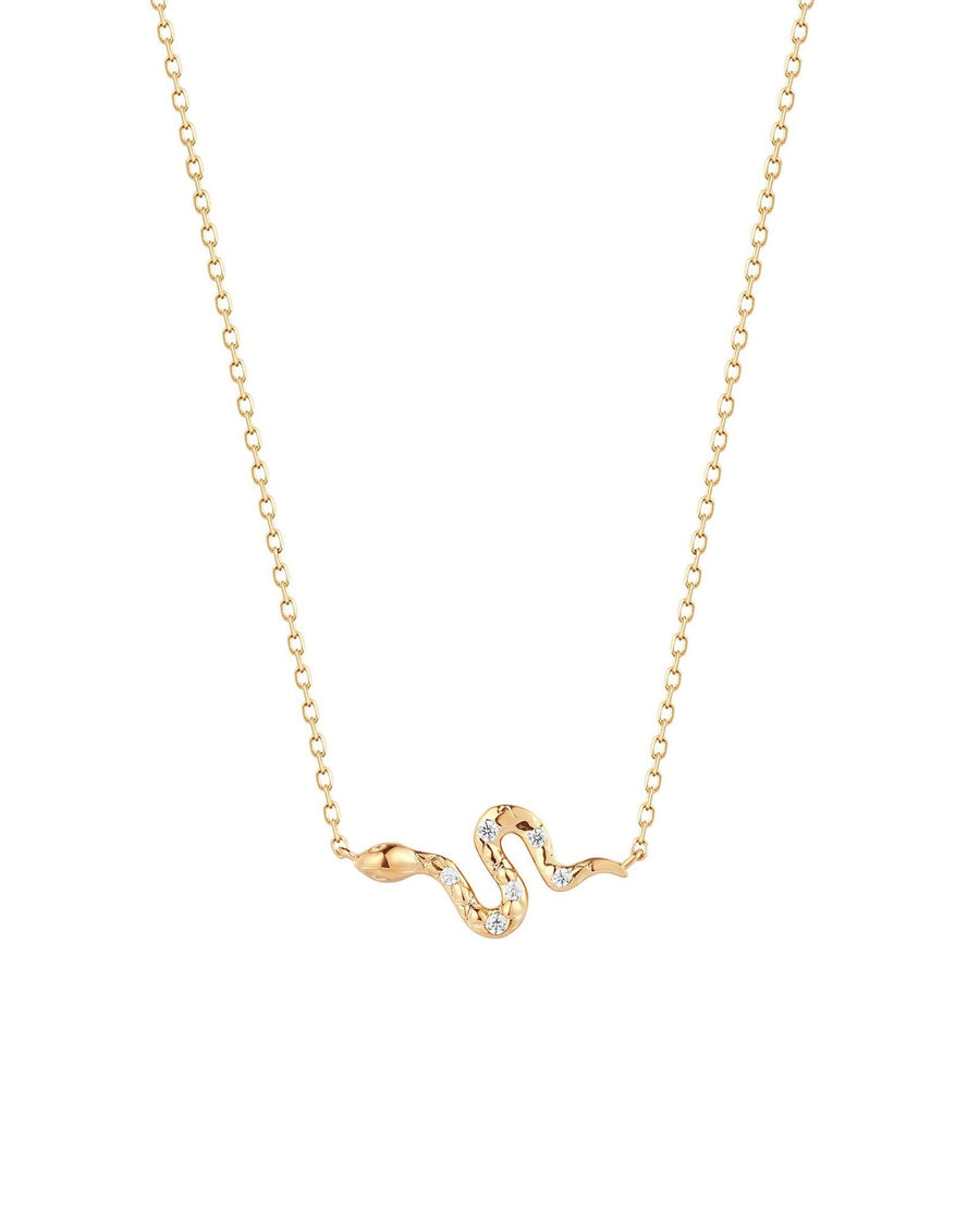 Quiet Icon-CZ Snake Necklace-Necklaces-14k Gold Vermeil Cubic Zirconia-Blue Ruby Jewellery-Vancouver Canada