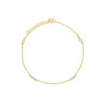 1948-CZ Station Anklet-Anklets-14k Gold Filled, Cubic Zirconia-Blue Ruby Jewellery-Vancouver Canada