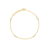 1948-CZ Station Anklet-Anklets-14k Gold Filled, Cubic Zirconia-Blue Ruby Jewellery-Vancouver Canada