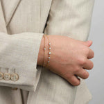 1948-CZ Station Bracelet-Bracelets-14k Gold-fill, Cubic Zirconia-Blue Ruby Jewellery-Vancouver Canada