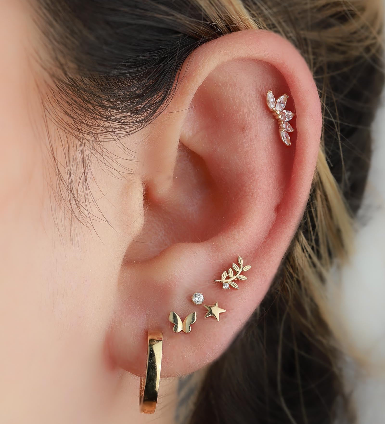 Valley of the Fine-CZ Stud I 1.5mm-Earrings-10k Yellow Gold, Cubic Zirconia-Blue Ruby Jewellery-Vancouver Canada