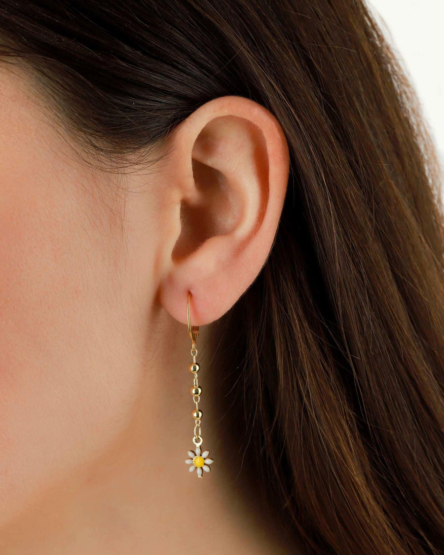 La Vie Parisienne-Daisy Ball Hoops-Earrings-14k Gold Plated-Blue Ruby Jewellery-Vancouver Canada