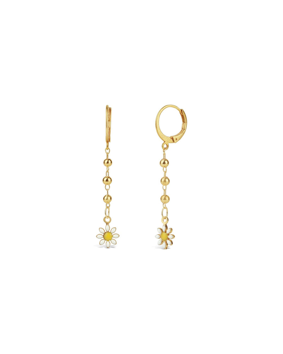 La Vie Parisienne-Daisy Ball Hoops-Earrings-14k Gold Plated-Blue Ruby Jewellery-Vancouver Canada