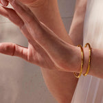 Jenny Bird-Dane Bangle Set-Bracelets-14k Gold Plated-Blue Ruby Jewellery-Vancouver Canada