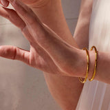 Jenny Bird-Dane Bangle Set-Bracelets-14k Gold Plated-Blue Ruby Jewellery-Vancouver Canada
