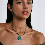 Chan Luu-Daphne Necklace-Necklaces-18k Gold Vermeil, Aventurine, Peridot, Jade-Blue Ruby Jewellery-Vancouver Canada