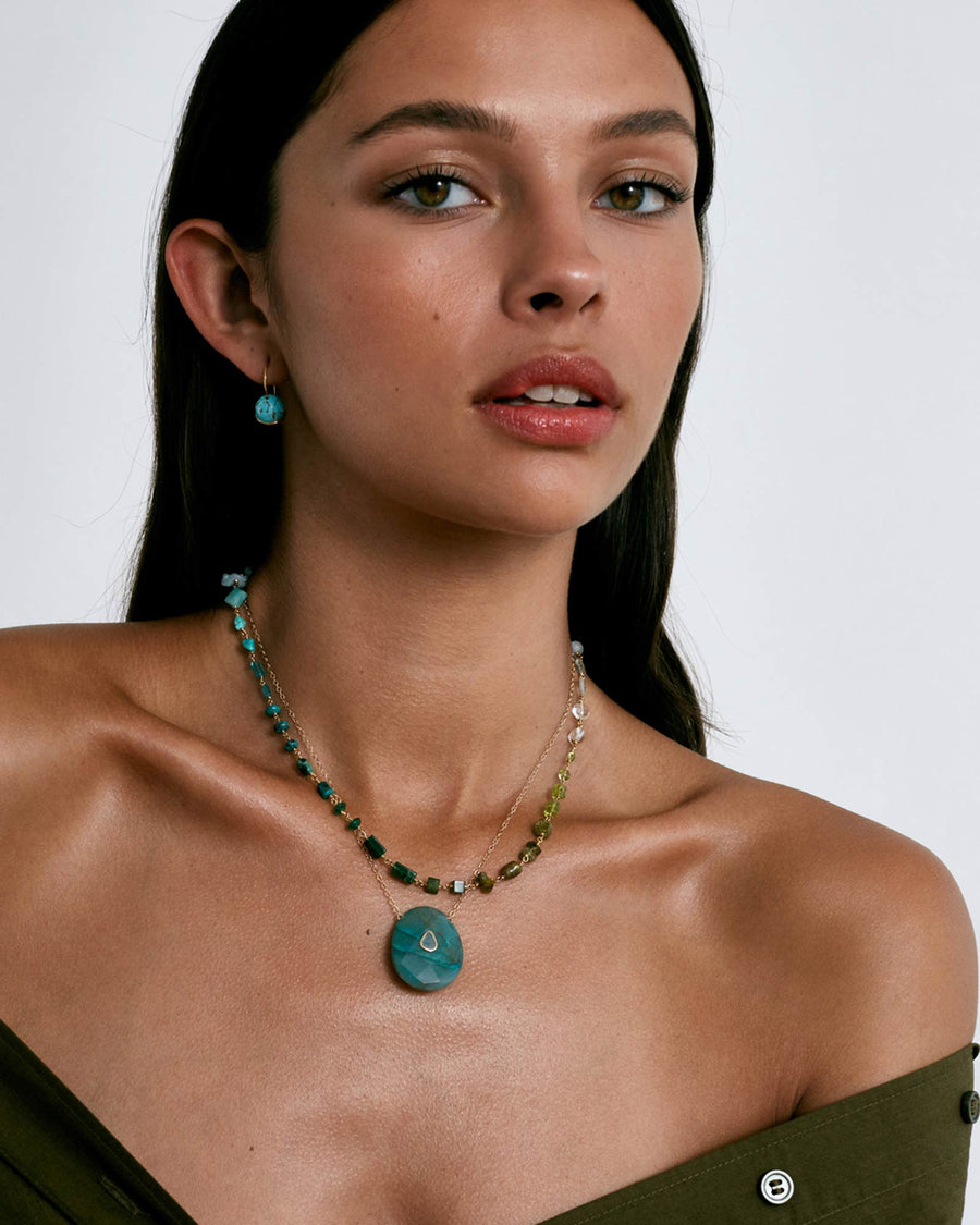 Chan Luu-Daphne Necklace-Necklaces-18k Gold Vermeil, Aventurine, Peridot, Jade-Blue Ruby Jewellery-Vancouver Canada