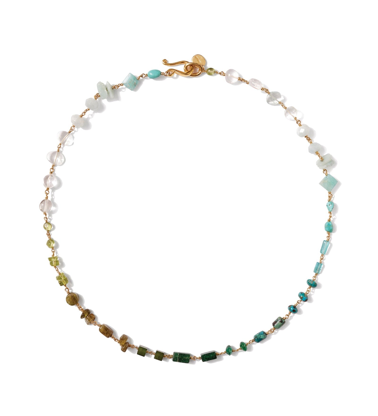 Chan Luu-Daphne Necklace-Necklaces-18k Gold Vermeil, Aventurine, Peridot, Jade-Blue Ruby Jewellery-Vancouver Canada