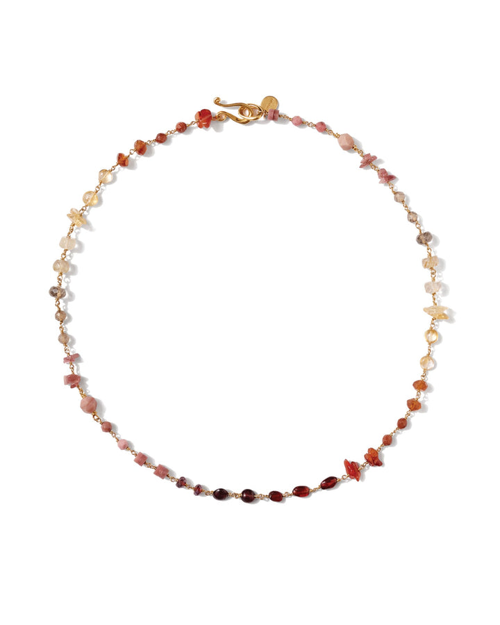 Chan Luu-Daphne Necklace-Necklaces-18k Gold Vermeil, Citrine, Pink Tourmaline, Garnet-Blue Ruby Jewellery-Vancouver Canada