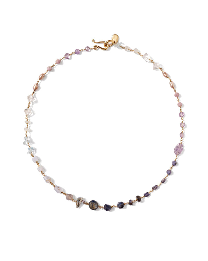 Chan Luu-Daphne Necklace-Necklaces-18k Gold Vermeil, Iolite, Agate, Amethyst-Blue Ruby Jewellery-Vancouver Canada