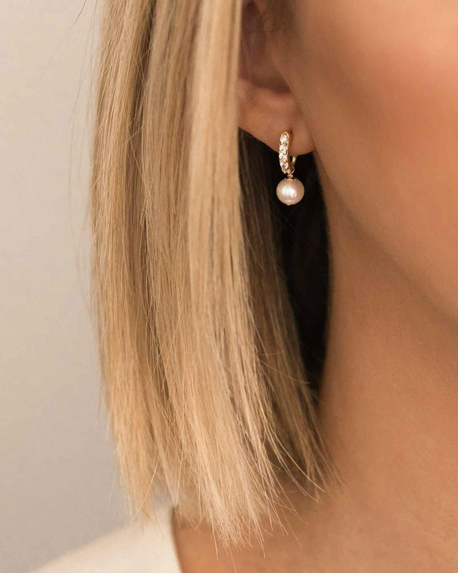 Leah Alexandra-Demi Pearl Hoops-Earrings-14k Gold Vermeil, Cubic Zirconia, Freshwater Pearl-Blue Ruby Jewellery-Vancouver Canada