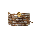 Chan Luu-Denali Wrap Bracelet-Bracelets-18k Gold Vermeil, Botswana Agate-Blue Ruby Jewellery-Vancouver Canada