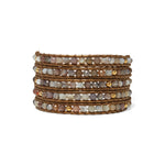 Chan Luu-Denali Wrap Bracelet-Bracelets-18k Gold Vermeil, Botswana Agate-Blue Ruby Jewellery-Vancouver Canada