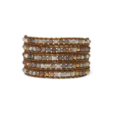 Chan Luu-Denali Wrap Bracelet-Bracelets-18k Gold Vermeil, Botswana Agate-Blue Ruby Jewellery-Vancouver Canada