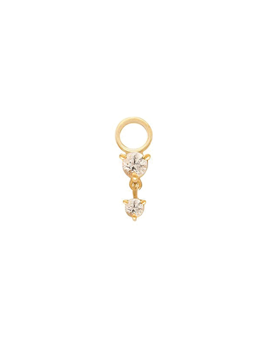 Leah Alexandra-Deux Drop Hoop Charm-Necklaces-14k Gold Vermeil, White Topaz-Blue Ruby Jewellery-Vancouver Canada