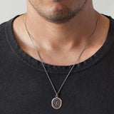 Devoted Father Talisman-Oxidized Silver-Blue Ruby Jewellery-Vancouver Canada