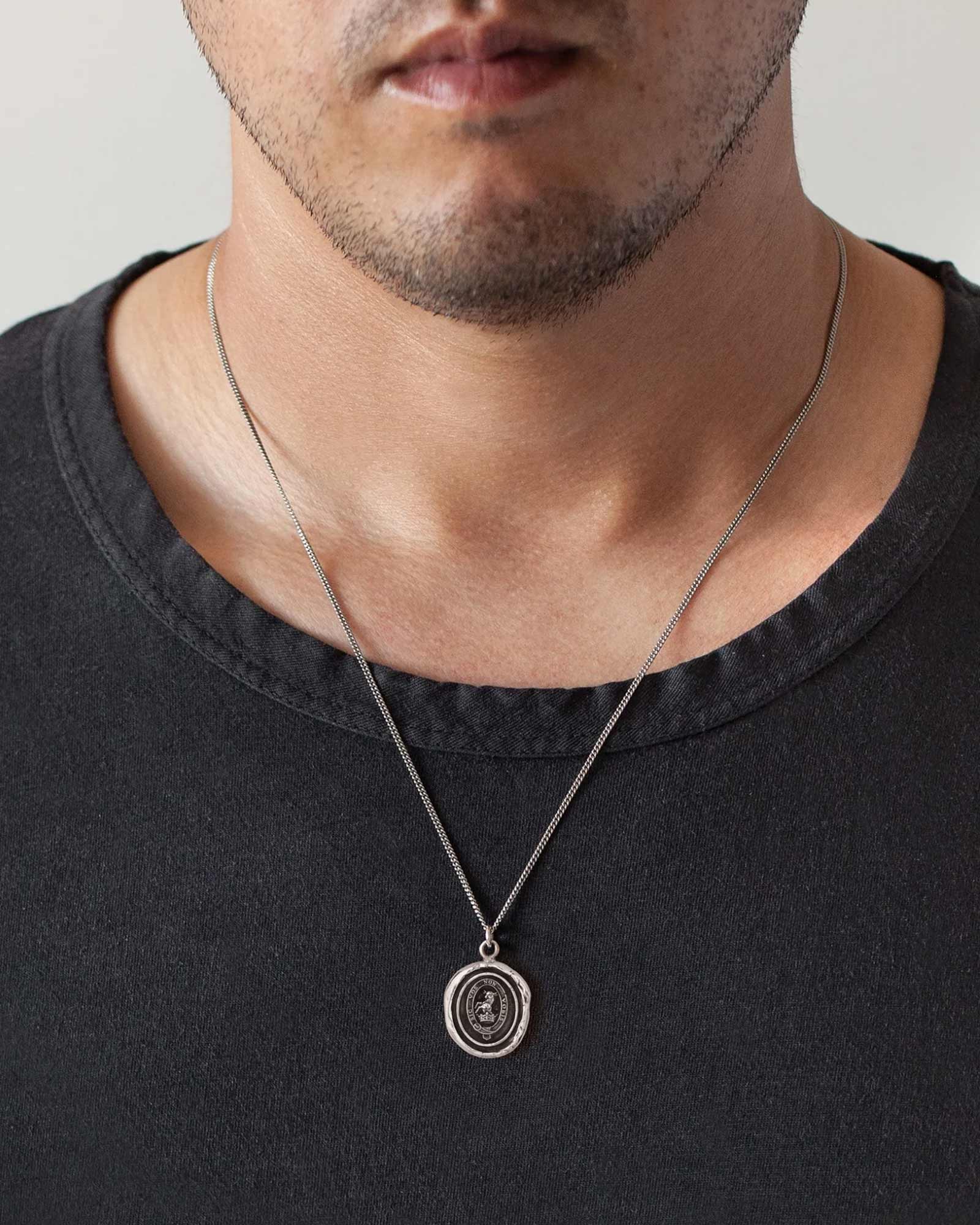 Devoted Father Talisman-Oxidized Silver-Blue Ruby Jewellery-Vancouver Canada