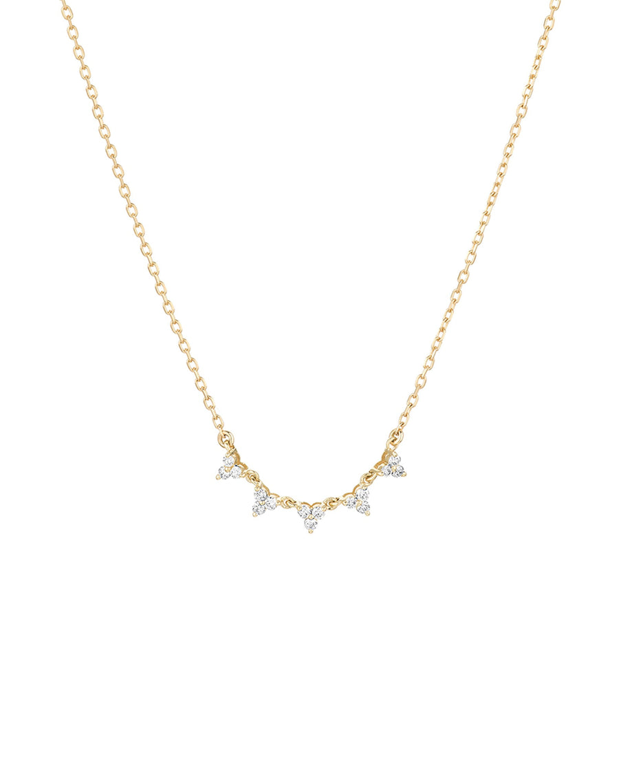 Adina Reyter-Diamond Cluster Chain Necklace-Necklaces-14k Yellow Gold, Diamond-Blue Ruby Jewellery-Vancouver Canada