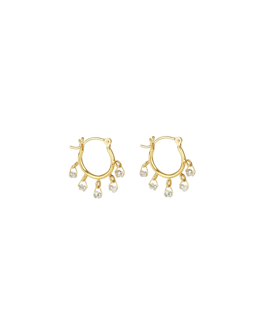 Scosha-Diamond Dangle Huggies-Earrings-14k Yellow Gold, Diamond-Blue Ruby Jewellery-Vancouver Canada