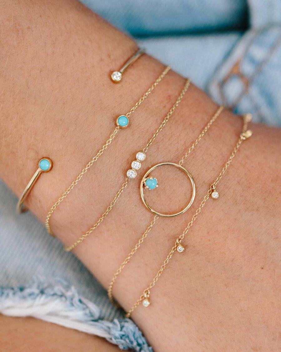 Zoe Chicco-Diamond Drop Bezel Bracelet-Bracelets-14k Yellow Gold, Diamond-Blue Ruby Jewellery-Vancouver Canada