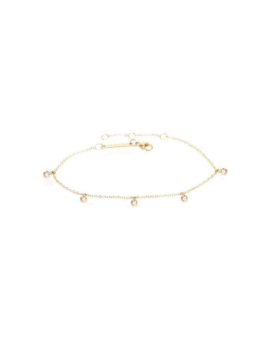 Zoe Chicco-Diamond Drop Bezel Bracelet-Bracelets-14k Yellow Gold, Diamond-Blue Ruby Jewellery-Vancouver Canada