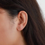 Diamond Eye Snake Studs-Earrings-Goldhive-14k Yellow Gold-Blue Ruby Jewellery-Vancouver-Canada