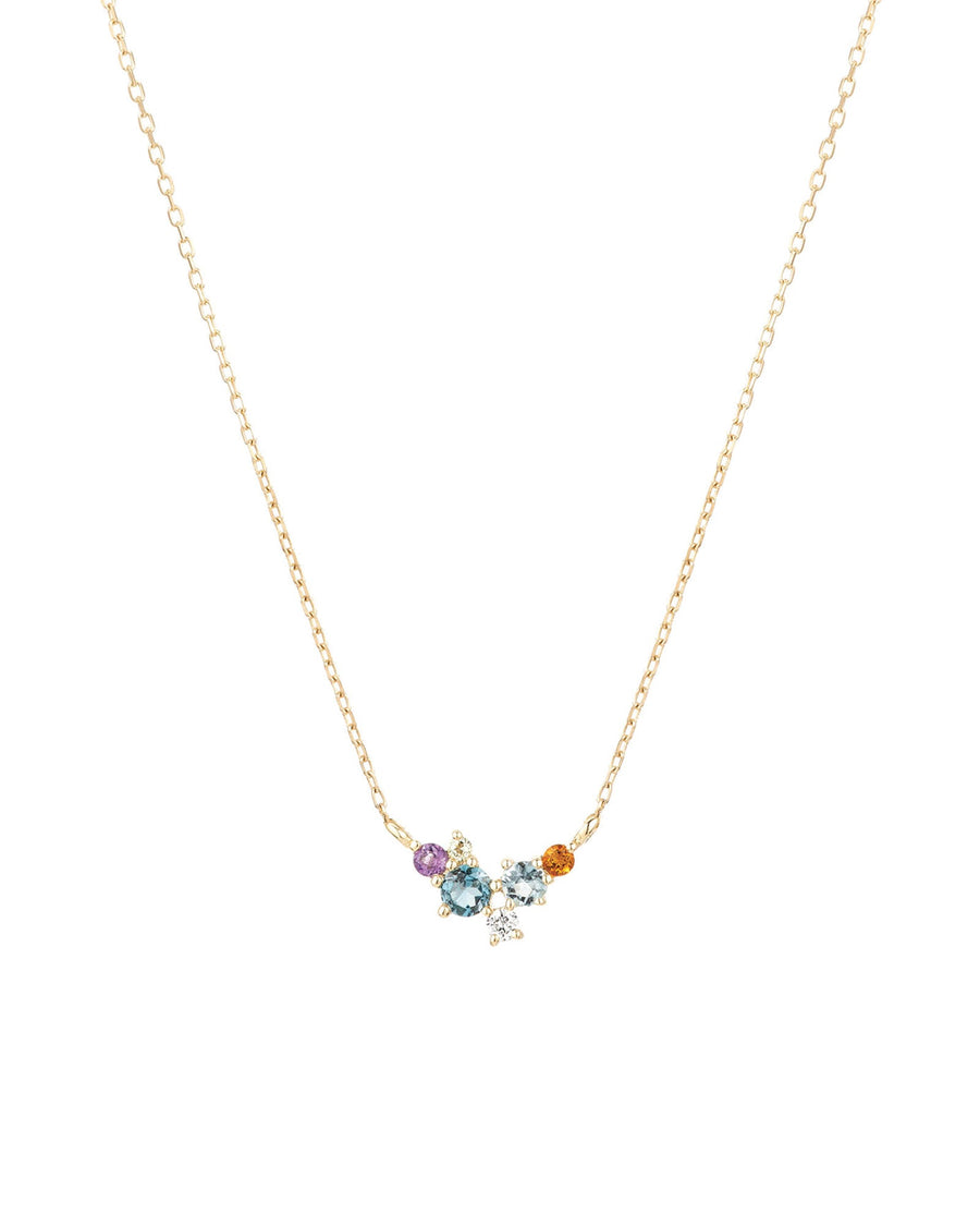 Adina Reyter-Diamond + Gemstone Bubbles Necklace-Necklaces-14k Yellow Gold, Diamond-Blue Ruby Jewellery-Vancouver Canada