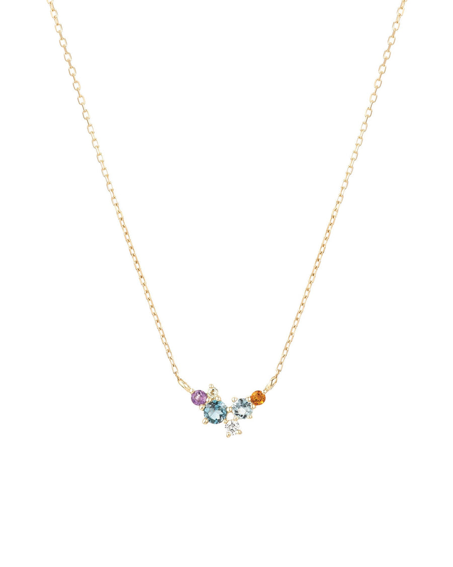 Adina Reyter-Diamond + Gemstone Bubbles Necklace-Necklaces-14k Yellow Gold, Diamond-Blue Ruby Jewellery-Vancouver Canada