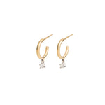 Adina Reyter-Diamond Prong Drop Huggies-Earrings-14k Yellow Gold, Sterling Silver-Blue Ruby Jewellery-Vancouver Canada