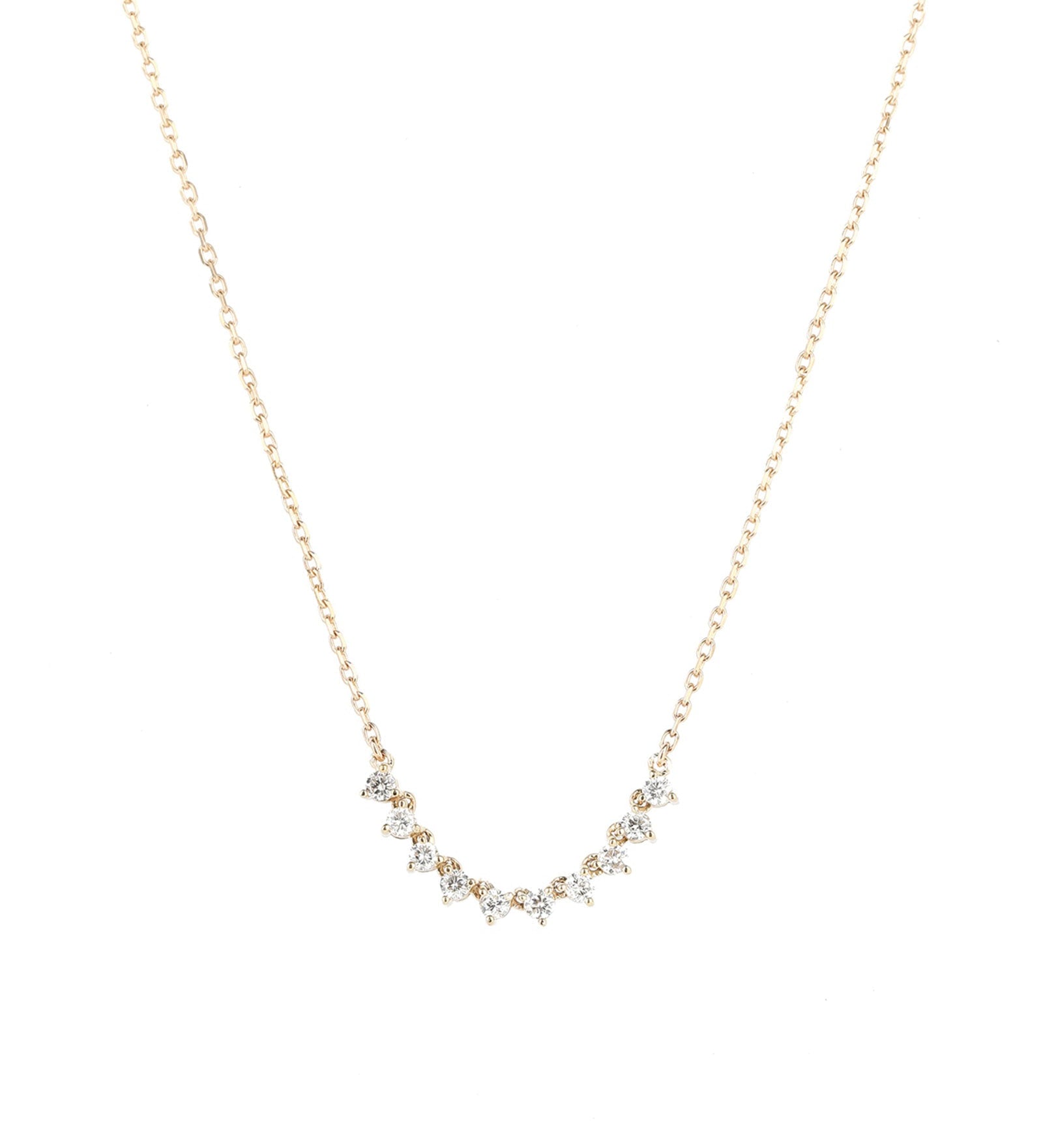 Adina Reyter-Diamond Rounds Chain Necklace-Necklaces-14k Yellow Gold, Diamond-Blue Ruby Jewellery-Vancouver Canada